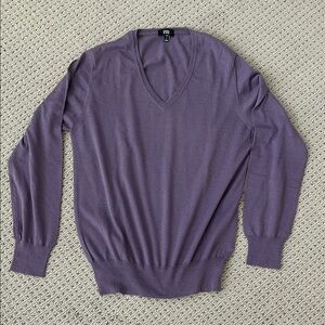 Spurr Men's V-Neck Sweater in Deep Purple